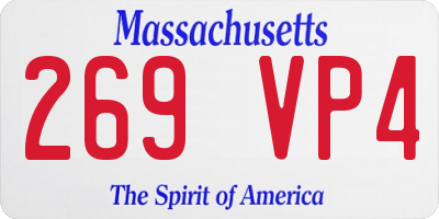 MA license plate 269VP4