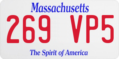 MA license plate 269VP5