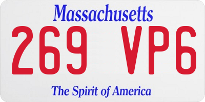 MA license plate 269VP6
