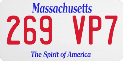 MA license plate 269VP7