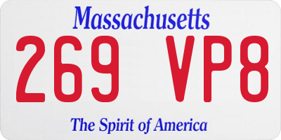 MA license plate 269VP8
