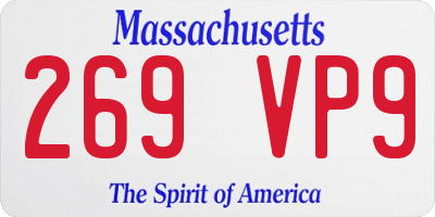 MA license plate 269VP9