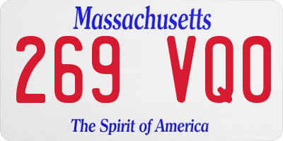 MA license plate 269VQ0
