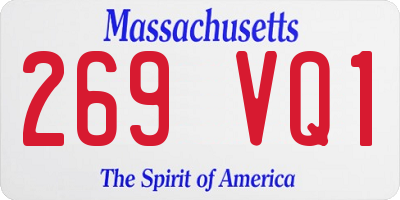 MA license plate 269VQ1
