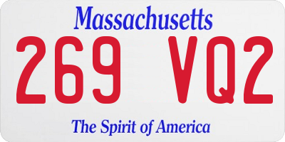 MA license plate 269VQ2