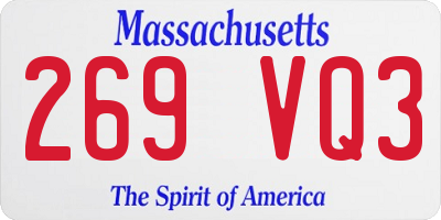 MA license plate 269VQ3