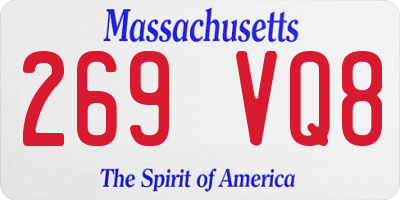 MA license plate 269VQ8