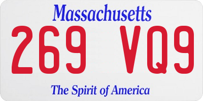 MA license plate 269VQ9