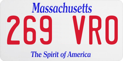 MA license plate 269VR0