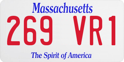 MA license plate 269VR1