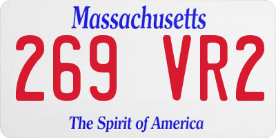 MA license plate 269VR2