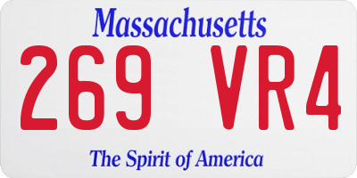 MA license plate 269VR4