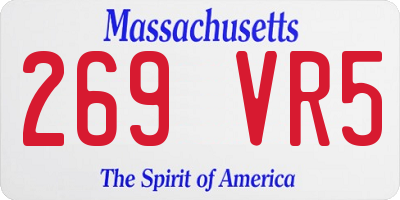 MA license plate 269VR5