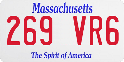 MA license plate 269VR6