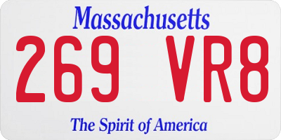 MA license plate 269VR8