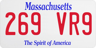 MA license plate 269VR9
