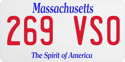 MA license plate 269VS0