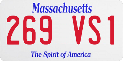 MA license plate 269VS1