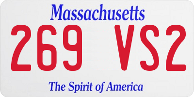 MA license plate 269VS2