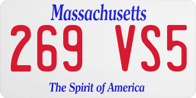 MA license plate 269VS5