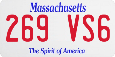MA license plate 269VS6