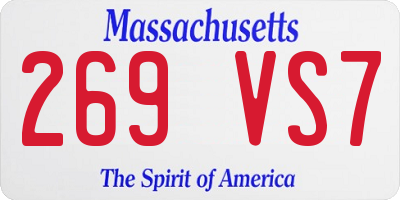 MA license plate 269VS7