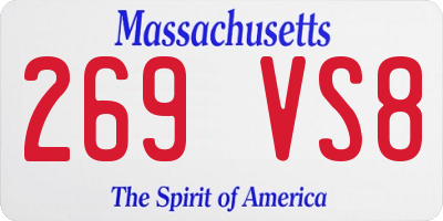 MA license plate 269VS8