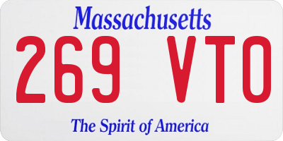 MA license plate 269VT0