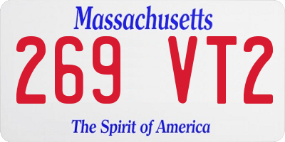 MA license plate 269VT2