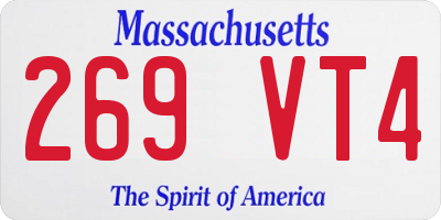 MA license plate 269VT4