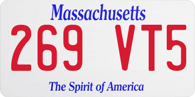 MA license plate 269VT5