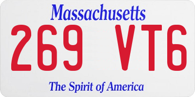 MA license plate 269VT6