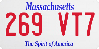 MA license plate 269VT7