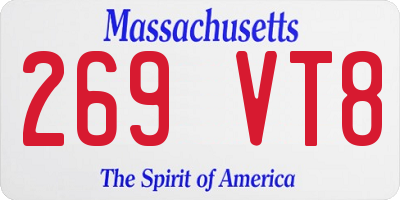 MA license plate 269VT8