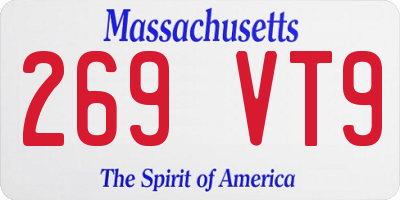 MA license plate 269VT9