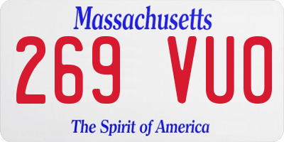 MA license plate 269VU0
