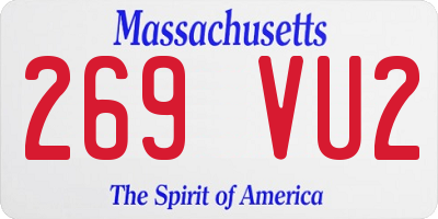 MA license plate 269VU2