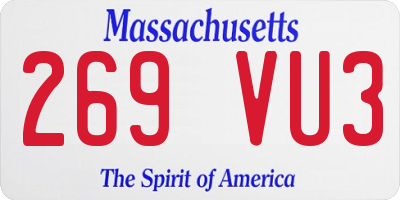 MA license plate 269VU3