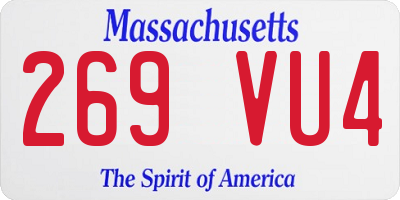 MA license plate 269VU4