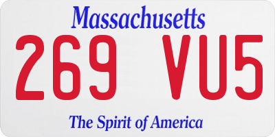 MA license plate 269VU5
