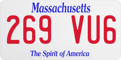 MA license plate 269VU6