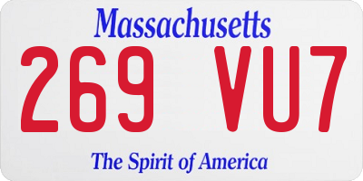MA license plate 269VU7