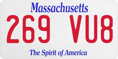 MA license plate 269VU8