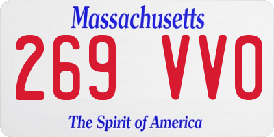 MA license plate 269VV0