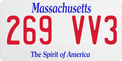 MA license plate 269VV3