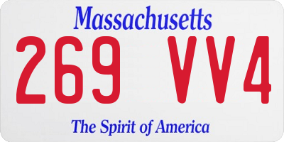 MA license plate 269VV4