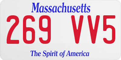 MA license plate 269VV5