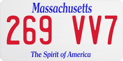 MA license plate 269VV7