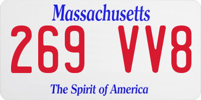 MA license plate 269VV8