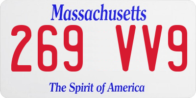MA license plate 269VV9